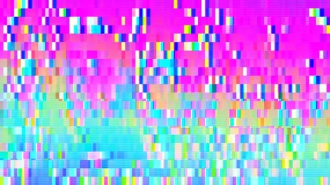 Abstract pixelated flowing rainbow 8 bit gradient retro game Glitch pixel Noise Stock Footage 263799223