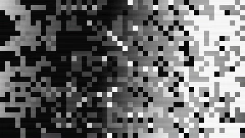 Abstract pixelated flowing rainbow black and white 8 bit retro game pixel Noise Stock Footage 287548527