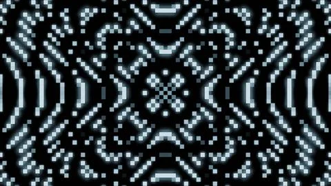 Abstract pixelated kaleidoscope pattern hypnotically moving Stock Illustration