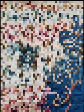Abstract pixelated mosaic pattern with a blend of vibrant colors. Stock Illustration