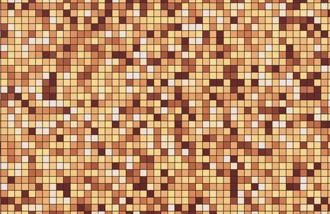 Abstract pixelated mosaic tile background in warm brown and beige tones. Stock Illustration