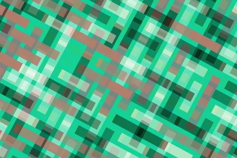 Abstract pixelated pattern with green, pink, and gray colors Illustration