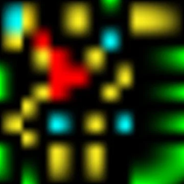 Abstract pixelated pattern with red arrow element video game digital 스톡 일러스트