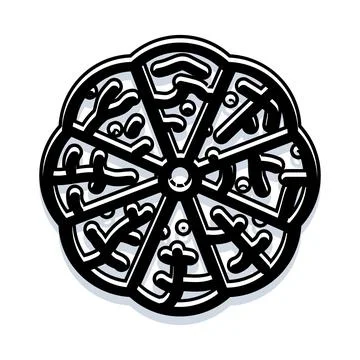 Abstract pizza slices forming a round design element Stock Illustration
