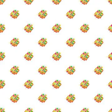 Abstract pizza slices seamless pattern on white Illustrazione stock