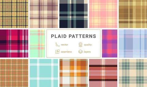 Abstract plaid bundle modern design projects. Experimental tartan compositi.. Stock Illustration