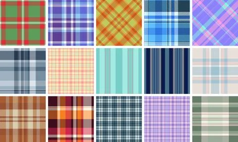 Abstract plaid pack developed for modern art projects. Experimental tartan la Stock Illustration