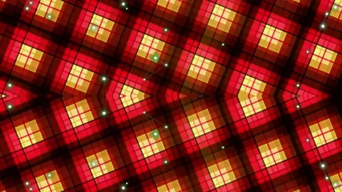 Abstract Plaid Pattern with Geometric Light Connections Video stock 332183158