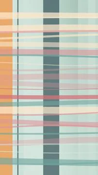 Abstract plaid pattern with pastel stripes in blue, pink, and orange, creat.. Stock Illustration