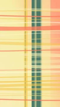 Abstract plaid pattern with soft pastel yellow, coral, and muted teal geome.. Stock Illustration