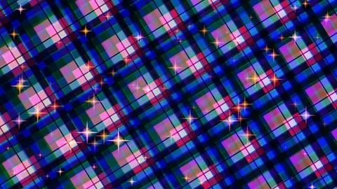 Abstract Plaid Pattern with Sparkling Stars Background Stock Footage 331908938