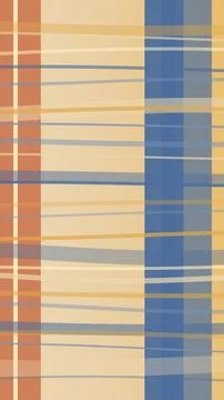 Abstract plaid pattern in warm orange, beige, and blue blocks with soft lin.. Illustrazione stock