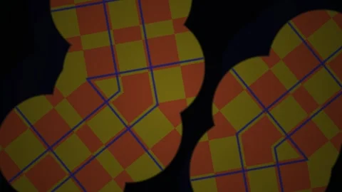 Abstract plaid pattern with wavy shapes on black background. Stock Footage 333918704