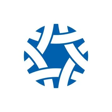 Abstract Plaited Star Lines Vector Logo Template Stock Illustration