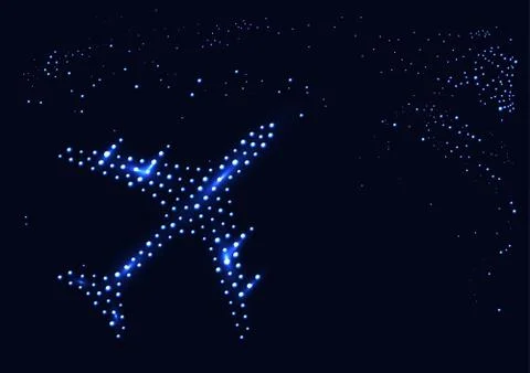 An abstract plane in the night sky Stock Illustration