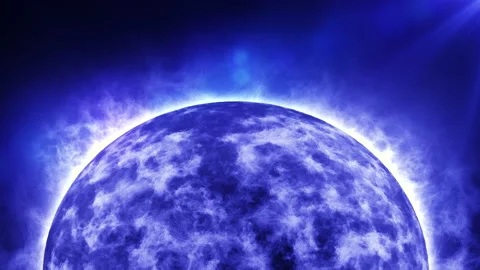 Abstract planet in 3d, blue Fireball, Sci-fi background 스톡 동영상 132371845