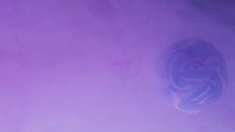 Abstract planet and a purple cloud Stock Footage 100020467