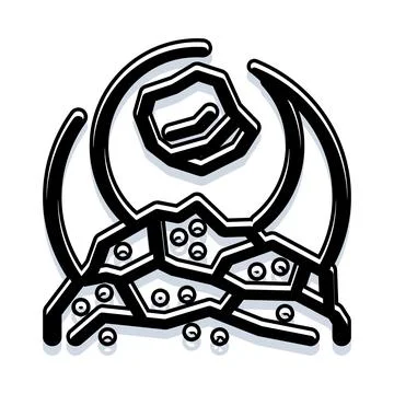Abstract planet debris and exploding particles icon Stock Illustration