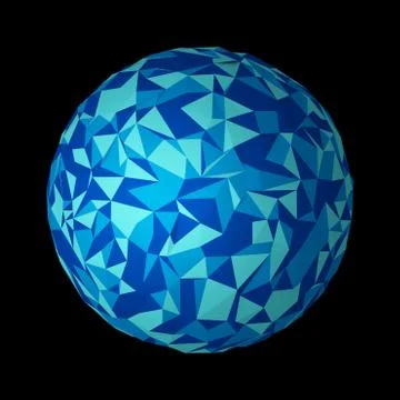 Abstract planet earth. Blue technology sphere shape ball in digital computer  Illustrazione stock