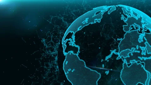 An abstract planet earth with a structure of plexus and particles around. Planet Stock Footage 82102535