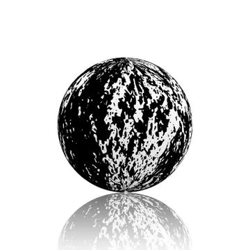 Abstract planet on grunge background, logo. Vintage hand drawn vector Stock Illustration