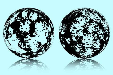 Abstract planet on grunge background, logo. Vintage hand drawn vector Stock Illustration