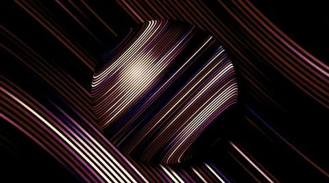 Abstract planet in outer space in pink colors, seamless loop. Motion. Spinning Stock Illustration