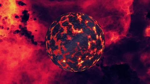 Abstract planet on a red background Illustrazione stock