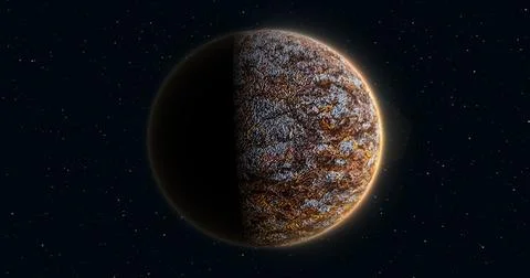 Abstract planet red rusty realistic futuristic round sphere against the bac.. Stock Illustration