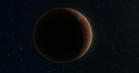 Abstract planet red rusty realistic futuristic round sphere against the backg Stock Illustration