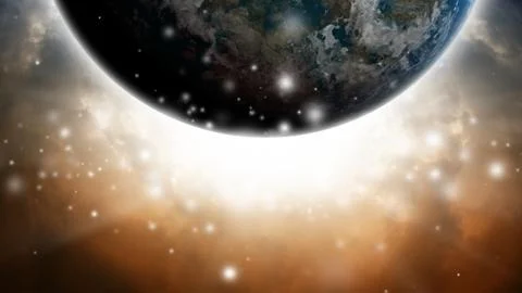 Abstract planet in sky Stock Illustration