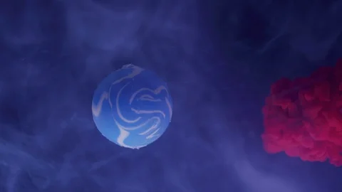 Abstract planet veiled by red cloud Stock Footage 100020439