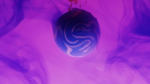 Abstract planet veiled by red paint Stock Footage 100020525