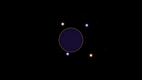 Abstract planetary system animation with glowing spheres orbiting a core Stock Footage 340348493