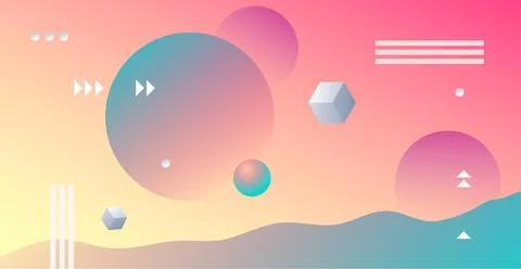 Abstract planets on a background of wireframe geometric shapes. Abstract draw Stock Illustration