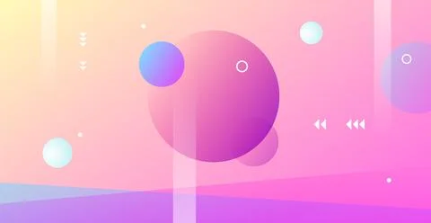 Abstract planets on a background of wireframe geometric shapes. Abstract draw Stock Illustration