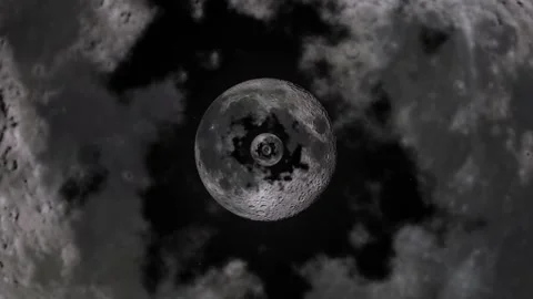 Abstract planets, one inside the other, move towards the camera against the Stock Footage 157385355
