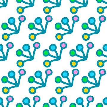 Abstract plant seamless repeat pattern. background illustration Illustrazione stock