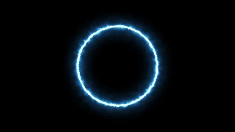 Abstract plasma circular sign simple concept. Plasma ring against dark back.. Stock Footage 293484246