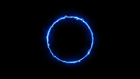 Abstract plasma circular sign simple concept. Plasma ring against Black bac.. Stock Footage 303031479
