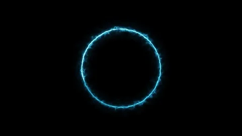 Abstract plasma circular sign simple concept. Plasma ring against Black bac.. Stock Footage 303031500