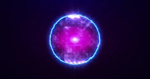 Abstract plasma magic ball, inside a glowing neon sphere of plexus Stock Footage 244457810