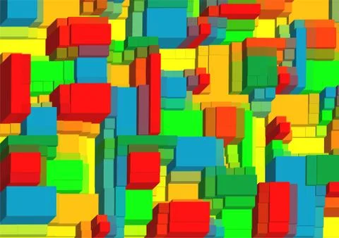 Abstract plastic bricks Stock Illustration