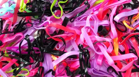 Abstract Plastic circle line of various colors. Stockfoto's