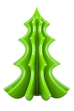 Abstract Plastic Green Christmas Tree, 3D rendering Stock Illustration