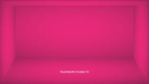 Abstract plastic pink empty room, niche with pink wall, floor, ceiling, dark Stock Illustration