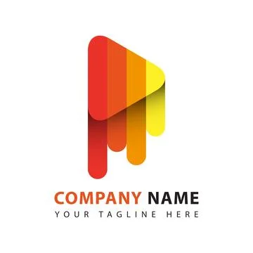 Abstract play button icon logo Stock Illustration