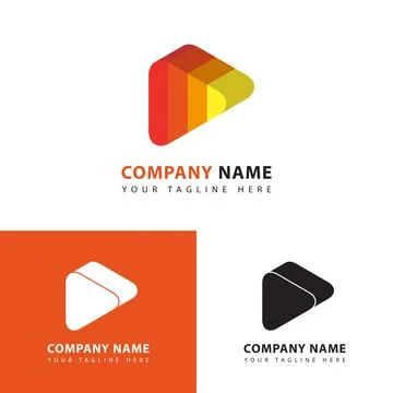 Abstract play button logo. Application icon Stock Illustration