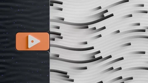 Abstract Play Button on Wavy Pattern Background Stock Footage 292099863