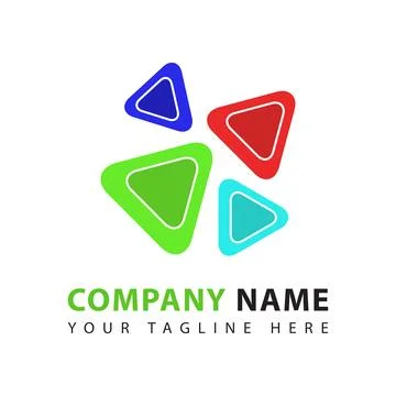 Abstract play vector logo design template Stock Illustration